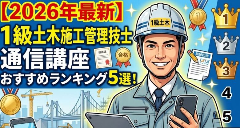1級土木施工管理技士通信講座ランキング